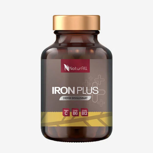 Iron Plus Demir Takviyesi – Demir, C Vitamini, B6, B12 ve Folik Asit | 30 Kapsül