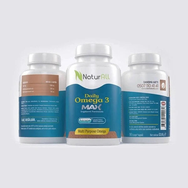 Daily Omega 3 Max – TG Formunda Omega-3| 90 Licaps® Kapsül